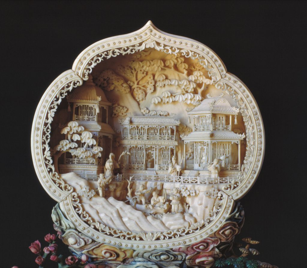 图片[3]-Ivory sculpture mirage scene screen-China Archive